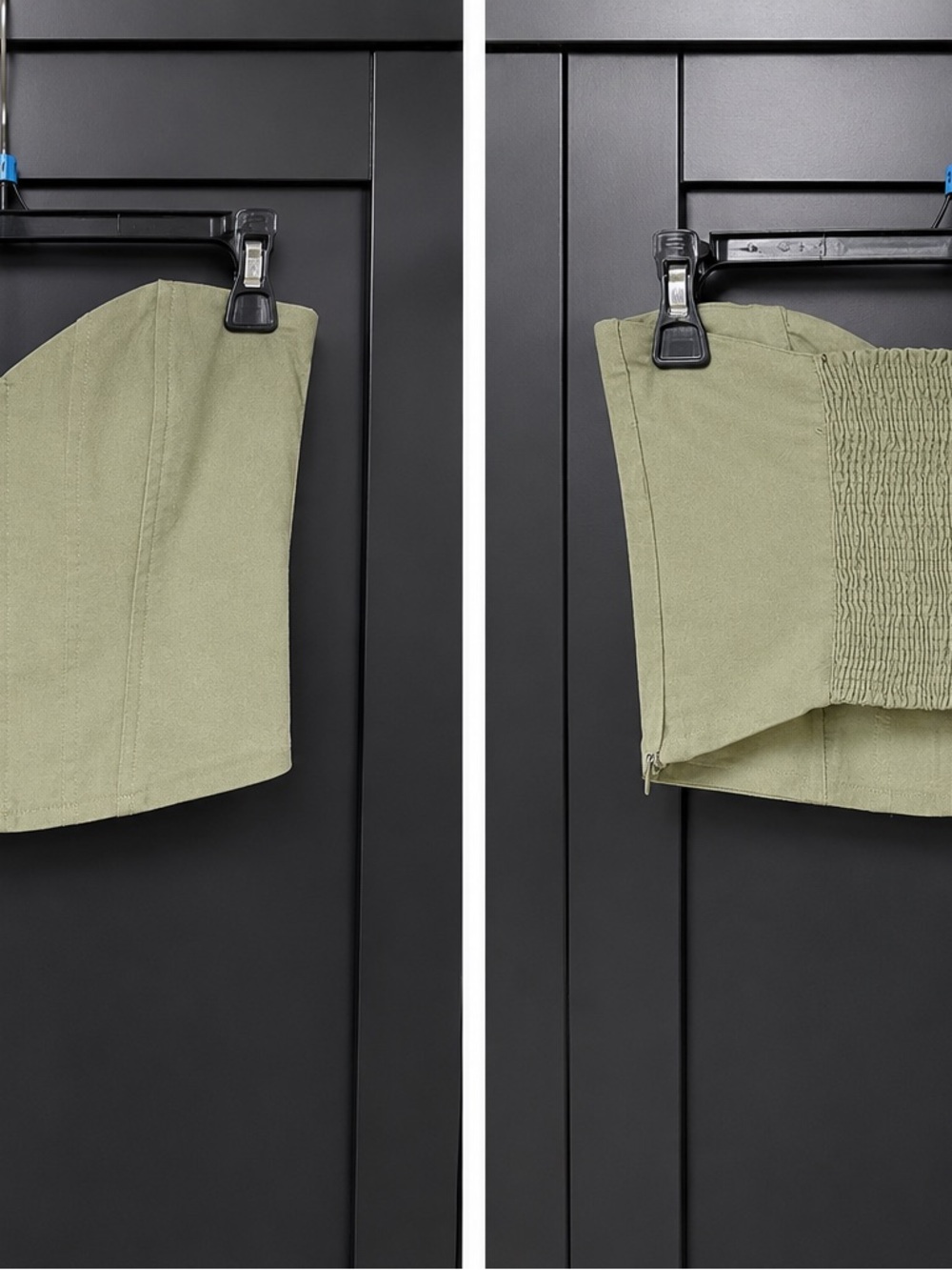Zara Olive Green Strapless Crop Top